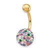 10K 14 Gauge with 10mm Multi-Color Crystal Ball Belly Dangle