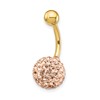 10k 14 Gauge with 10mm Champagne Crystal Ball Belly Dangle