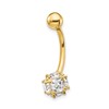 10k 14 Gauge 7mm CZ Ball Belly Dangle