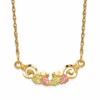 10k and 12k Tri-color Black Hills Gold Leaves Scroll Bar 14k Gold-filled Chain 19 inch Necklace