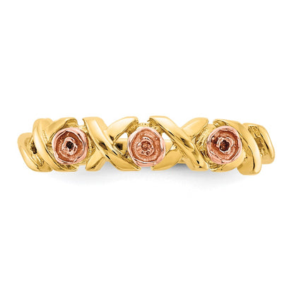 10k and 12k Two-tone Black Hills Gold -X- and Rose Ring