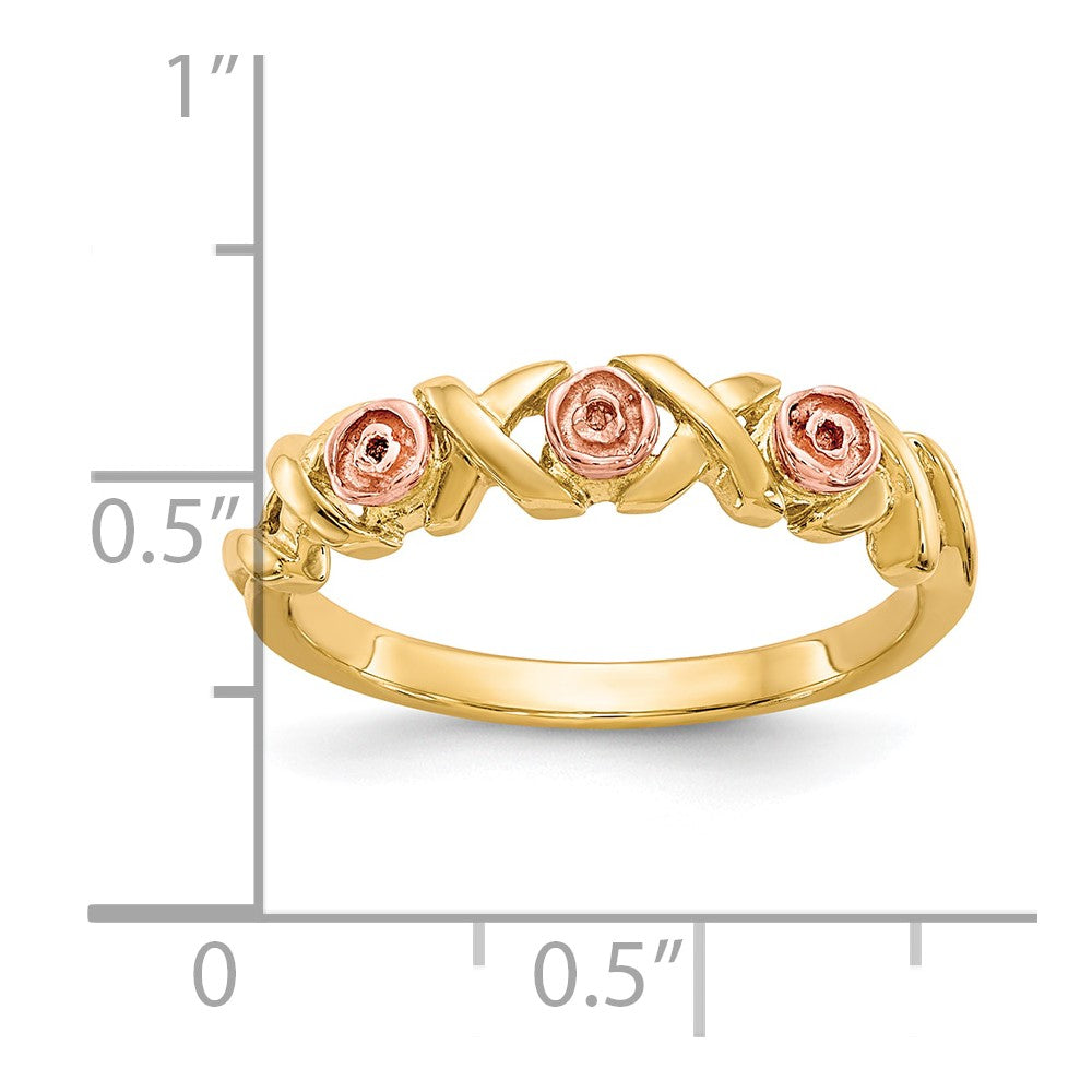 10k and 12k Two-tone Black Hills Gold -X- and Rose Ring