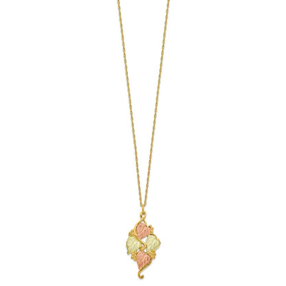 10k and 12k Tri-color Black Hills Gold Grapes and Leaves 14k Gold-filled Chain 18 inch Necklace