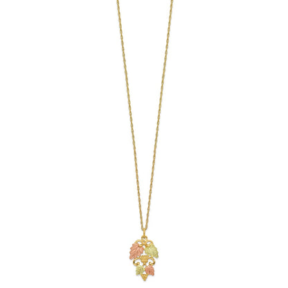 10k and 12k Tri-color Black Hills Gold Grapes and Leaves 14k Gold-filled Chain 18 inch Necklace