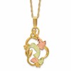 10k and 12k Tri-color Black Hills Gold Hummingbird with Flower and Leaves 14k Gold-filled Chain 18 inch Necklace