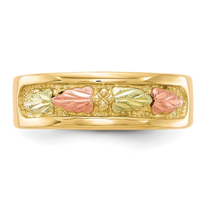 10k and 12k Tri-color Black Hills Gold Leaves Ladies Band