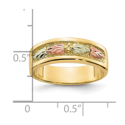 10k and 12k Tri-color Black Hills Gold Leaves Ladies Band