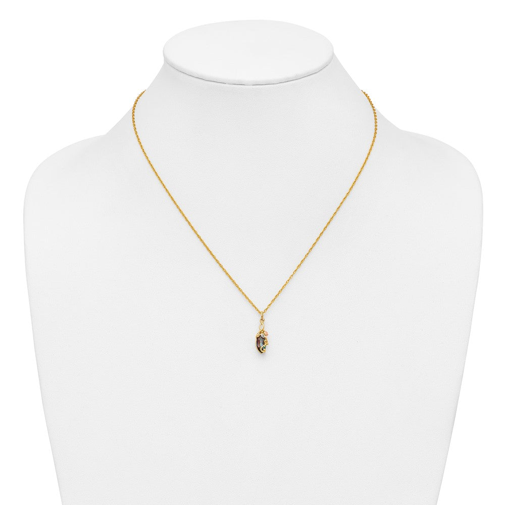 10k and 12k Tri-color Black Hills Gold Marquise Mystic Fire Topaz 14k Gold-filled Chain 18 inch Necklace