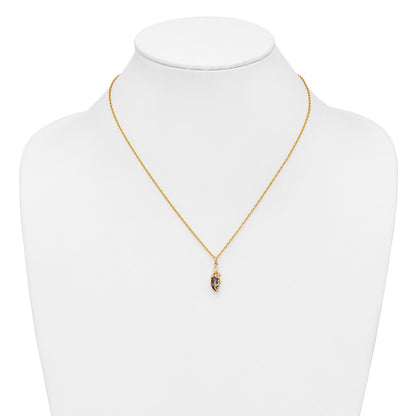 10k and 12k Tri-color Black Hills Gold Marquise Mystic Fire Topaz 14k Gold-filled Chain 18 inch Necklace