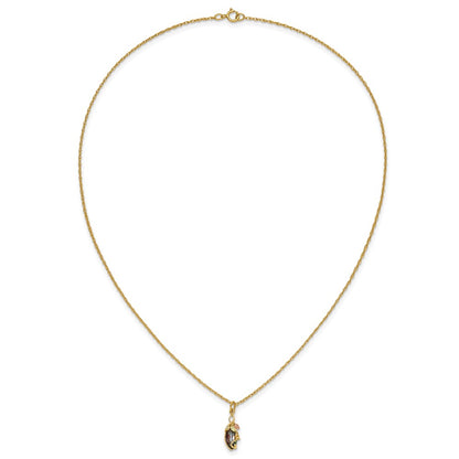 10k and 12k Tri-color Black Hills Gold Marquise Mystic Fire Topaz 14k Gold-filled Chain 18 inch Necklace