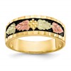 10k and 12k Tri-color Black Hills Gold Antiqued Leaves Mens Band