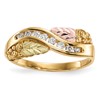 10k and 12k Tri-color Black Hills Gold Grapes and Leaves 1/6 carat Diamond Ring