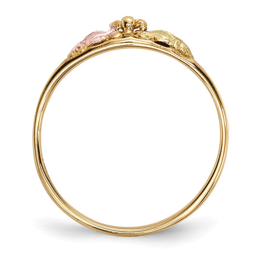 10k and 12k Tri-color Black Hills Gold Leaves Ring