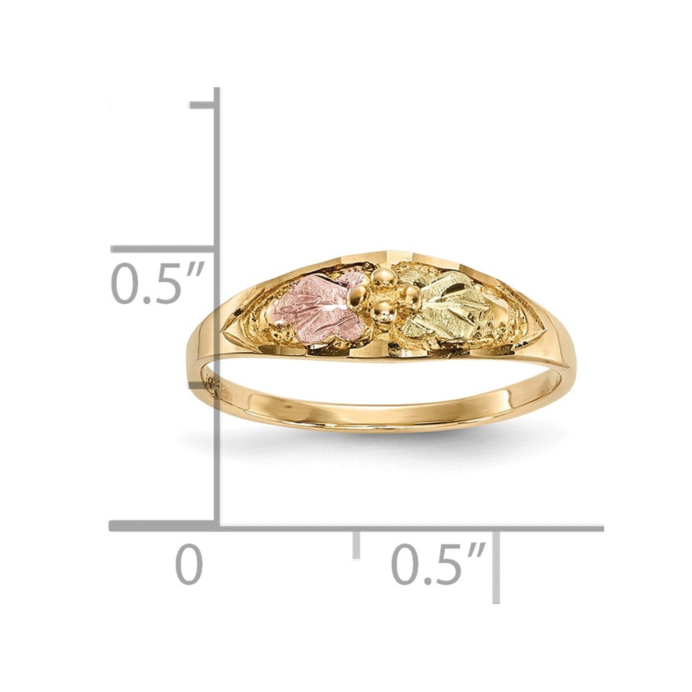 10k and 12k Tri-color Black Hills Gold Leaves Ring