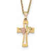 10k and 12k Tri-color Black Hills Gold Grapes and Leaf on Cross 14k Gold-filled Chain 18 inch Necklace