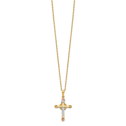 10k and 12k Black Hills Gold Crucifix 14k Gold-filled Chain 18 inch Necklace