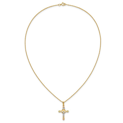 10k and 12k Black Hills Gold Crucifix 14k Gold-filled Chain 18 inch Necklace