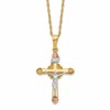 10k & 14k Gold Filled w/ 12k Accents Cross Necklace