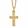 10k and 12k Tri-color Black Hills Gold Leaves on Cross 14k Gold-filled Chain 18 inch Necklace