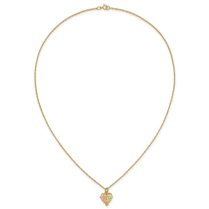 10k and 12k Tri-color Black Hills Gold Grapes and Leaves 14k Gold-filled Chain 18 inch Necklace