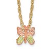 10k and 12k Tri-color Black Hills Gold Butterfly 14k Gold-filled Chain 18 inch Necklace