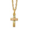 10k and 12k Tri-color Black Hills Gold Leaves on Small Cross 14k Gold-filled Chain 18 inch Necklace