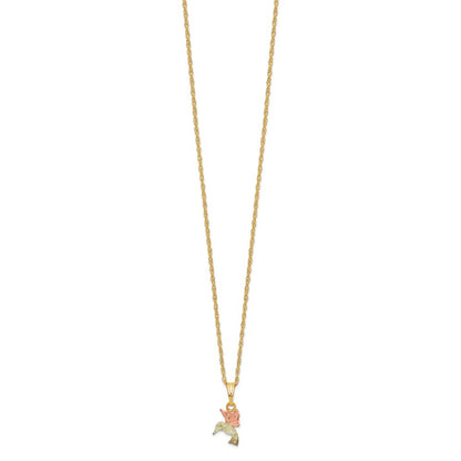 10k and 12k Tri-color Black Hills Gold Hummingbird 14k Gold-filled Chain 18 inch Necklace