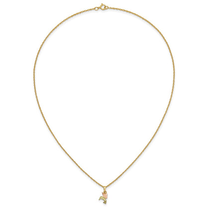10k and 12k Tri-color Black Hills Gold Hummingbird 14k Gold-filled Chain 18 inch Necklace