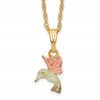 10k and 12k Tri-color Black Hills Gold Hummingbird 14k Gold-filled Chain 18 inch Necklace