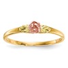 10k and 12k Tri-color Black Hills Gold Rose and Leaves Ring
