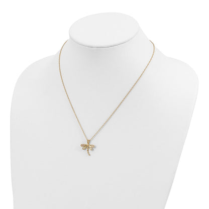 10k and 12k Tri-color Black Hills Gold Dragonfly 14k Gold-filled Chain 18 inch Necklace