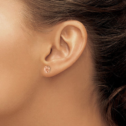 10k and 12k Two-tone Black Hills Gold Rose Post Earrings