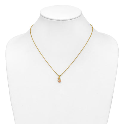 10k and 12k Tri-color Black Hills Gold Rose and Leaves 14k Gold-filled Chain 18.25 inch Necklace