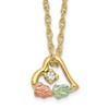 10k and 12k Tri-color Black Hills Gold Diamond and Leaves in Heart 14k Gold-filled Chain 18 inch Necklace