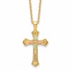10k and 12k Tri-color Black Hills Gold Leaves on Cross 14k Gold-filled Chain 18 inch Necklace
