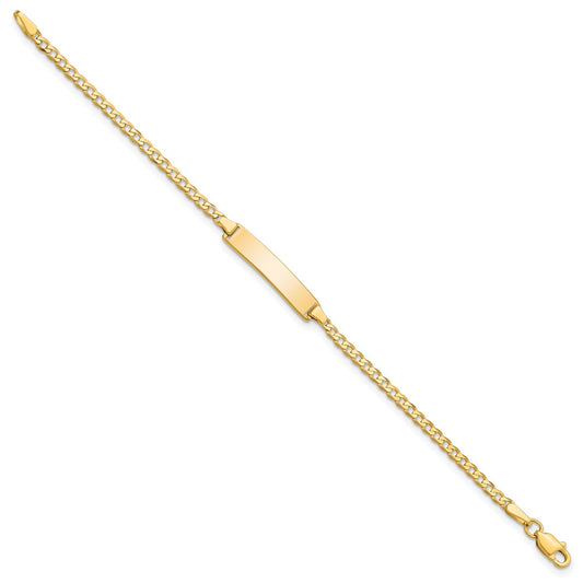 10k Solid Chain/Solid Plate Flat Curb Link 22.5x4.5mm Plate 5.5 inch Baby/Child ID Bracelet