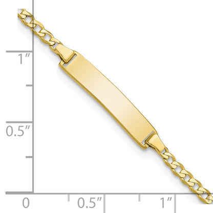 10k Solid Chain/Solid Plate Flat Curb Link 22.5x4.5mm Plate 6 inch Baby/Child ID Bracelet