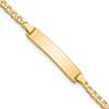 10k Solid Chain/Solid Plate Flat Curb Link 22.5x4.5mm Plate 6 inch Baby/Child ID Bracelet