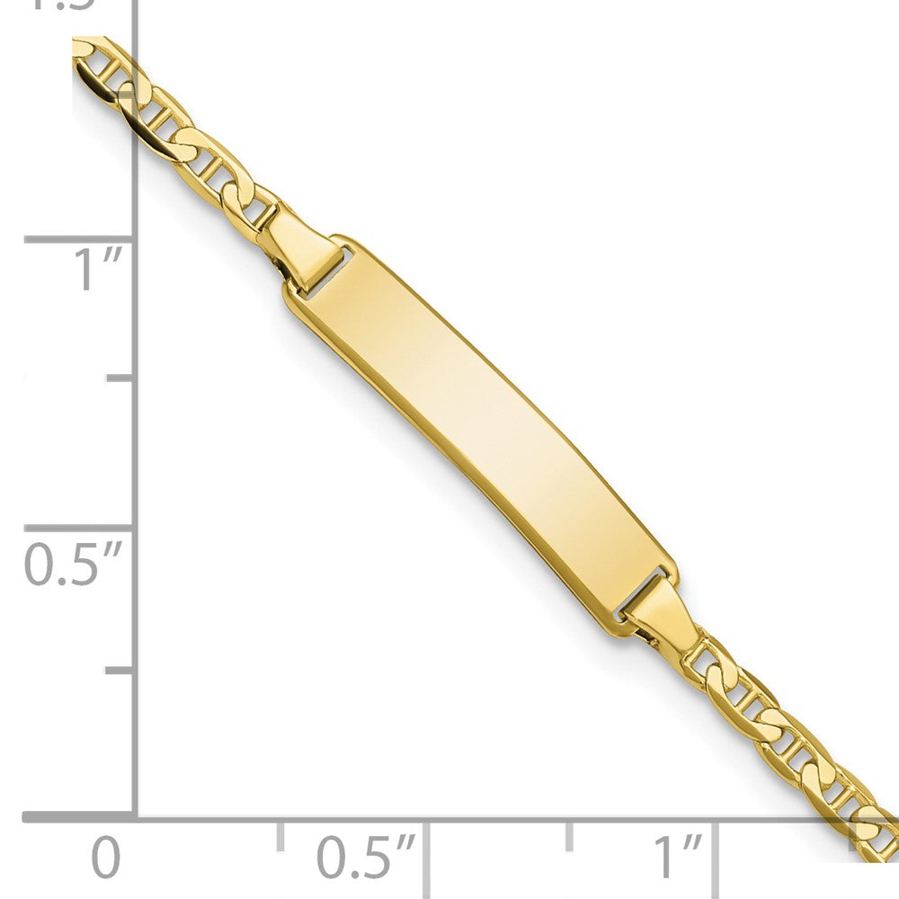 10k Solid Chain/Solid Plate Flat Anchor Link 20x4mm Plate 6 inch Baby/Child ID Bracelet