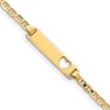 10k Polished Solid Chain/Solid Plate Anchor Link Cut-out Heart 21x5mm Plate 6 inch Baby/Child ID Bracelet