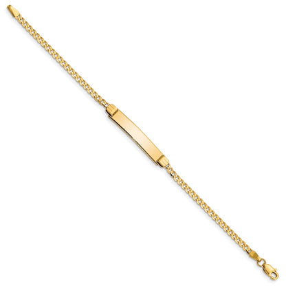 10k Polished Solid Chain/Solid Plate Curb Link 26x5mm Plate 5.5 inch Baby/Child ID Bracelet
