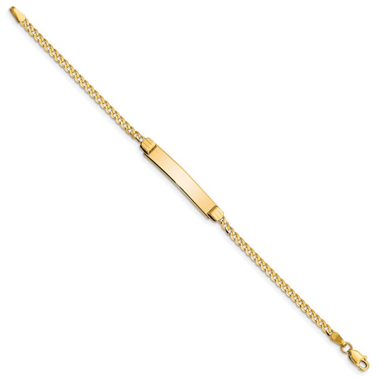 10k Polished Solid Chain/Solid Plate Curb Link 26x5mm Plate 5.5 inch Baby/Child ID Bracelet