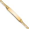 10k Polished Solid Chain/Solid Plate Figaro Link 26x5mm Plate 6 inch Baby/Child ID Bracelet