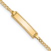 10k Polished Solid Chain/Solid Plate Curb Link 18.5x5mm Plate 6 inch Baby/Child ID Bracelet
