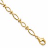 10k Solid Polished Religious Ichthus Fish 7 inch Bracelet