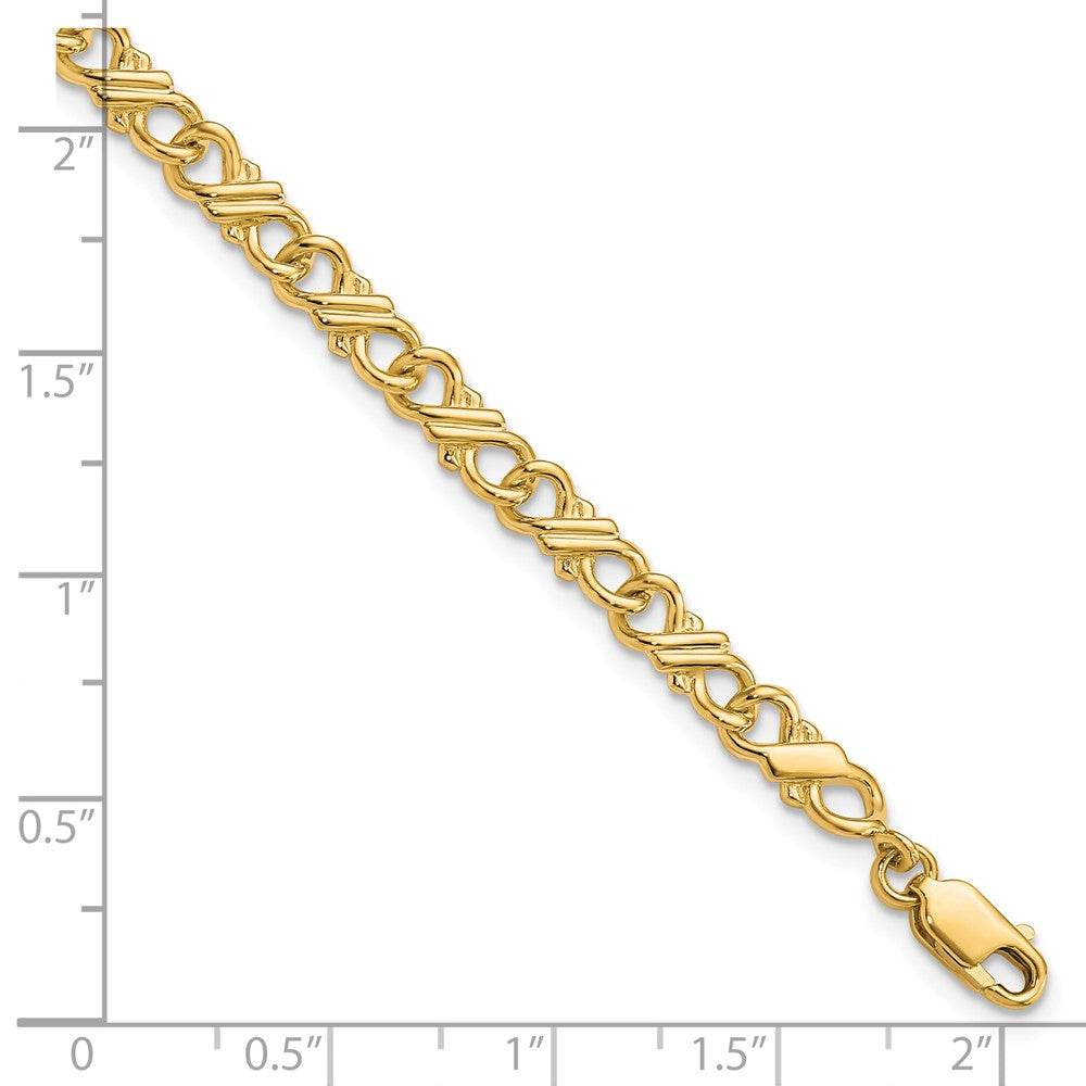 10k Solid Polished Fancy 7 inch Bracelet