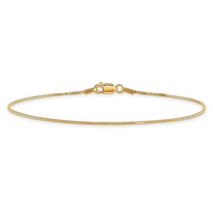 10k .95mm Box Chain Anklet