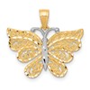 10K and White Rhodium Filigree Butterfly Pendant