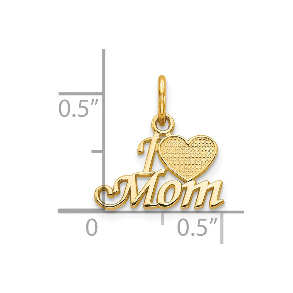 10K I Heart MOM Charm
