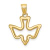 10k Polished Cut-out Dove Charm